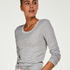 Top acanalado R-neck, Gris