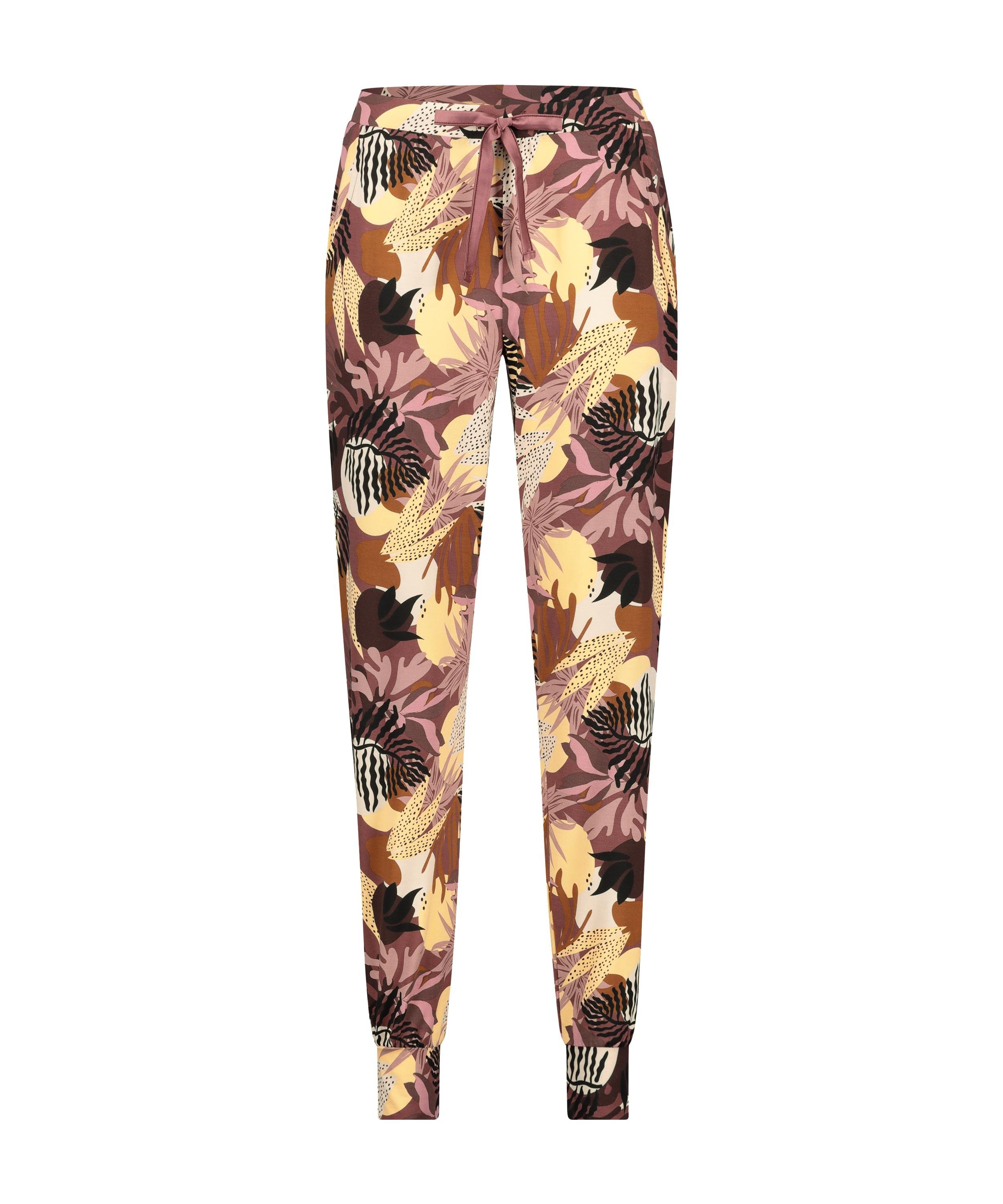Pantalón de pijama Jersey Abstract Leaf, Rosa, main