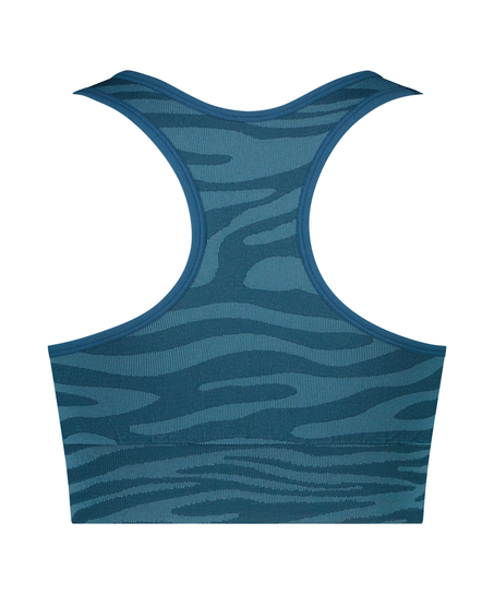 HKMX Sujetador deportivo sin costuras, Azul