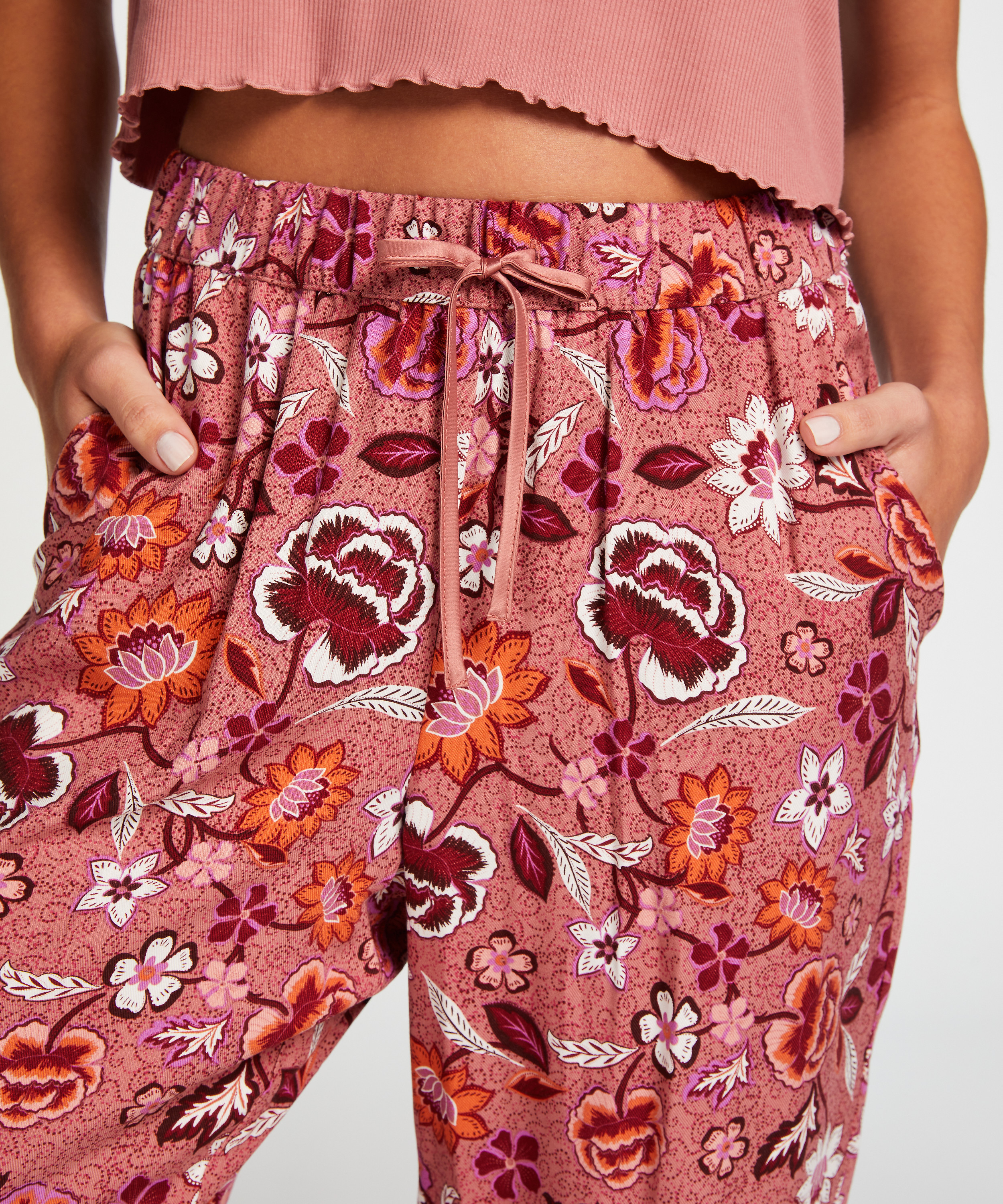 Petite Pantalón de pijama tejido, Rosa, main