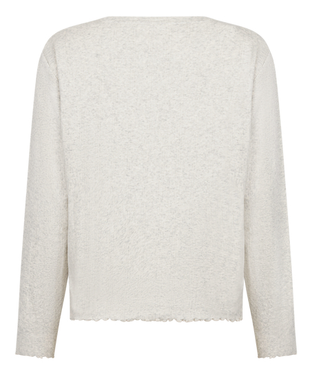 Pyjama Top Loose Pointelle, Gris