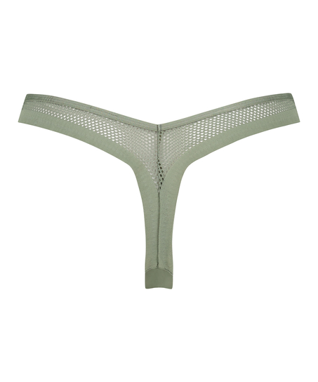 Tanga de Rejilla Invisible de tiro alto, Verde