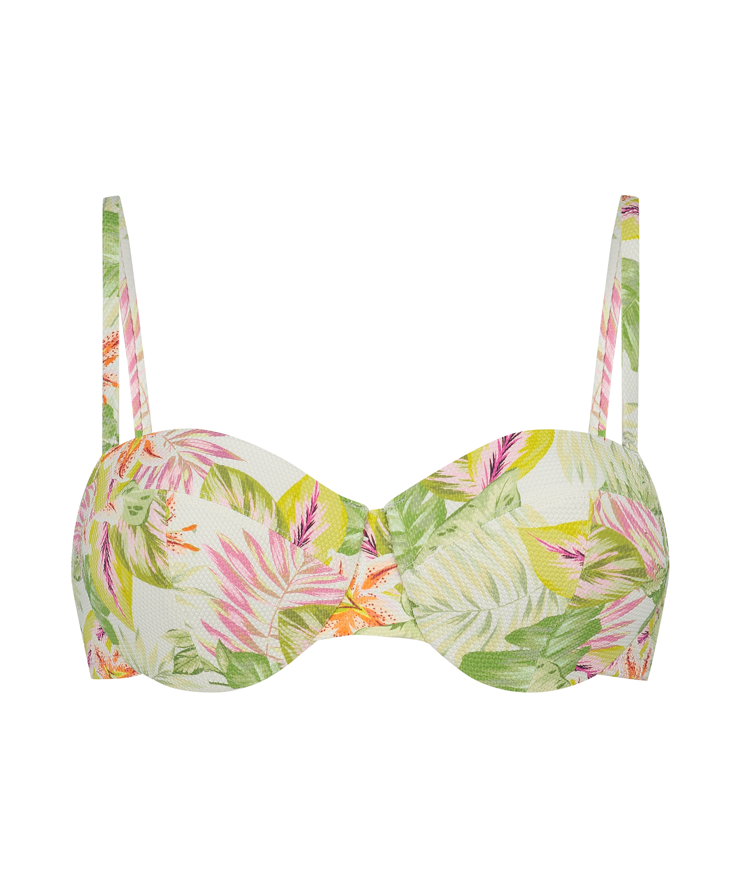 Top de bikini push-up Tropics Copa A - E, Blanco, main