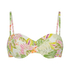 Top de bikini push-up Tropics Copa A - E, Blanco