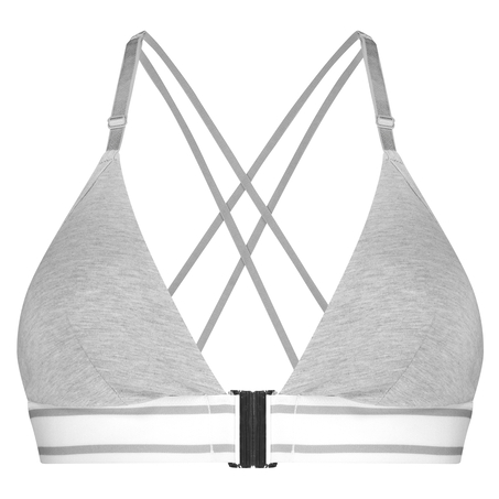 Bralette triangular preformada de algodón Casey, Gris