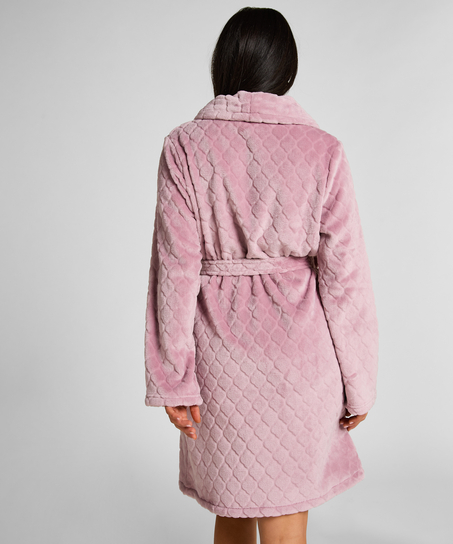 Albornoz corto de fleece, Morado