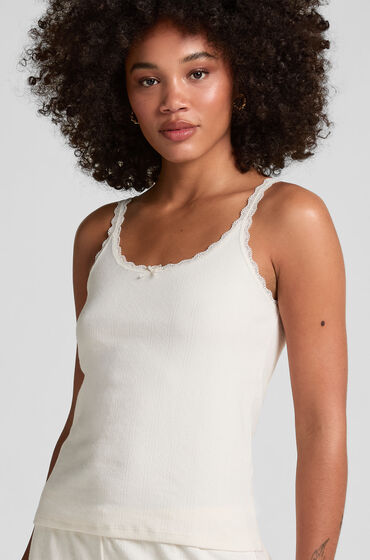 Hunkemöller Camiseta sin mangas en pointelle Blanco