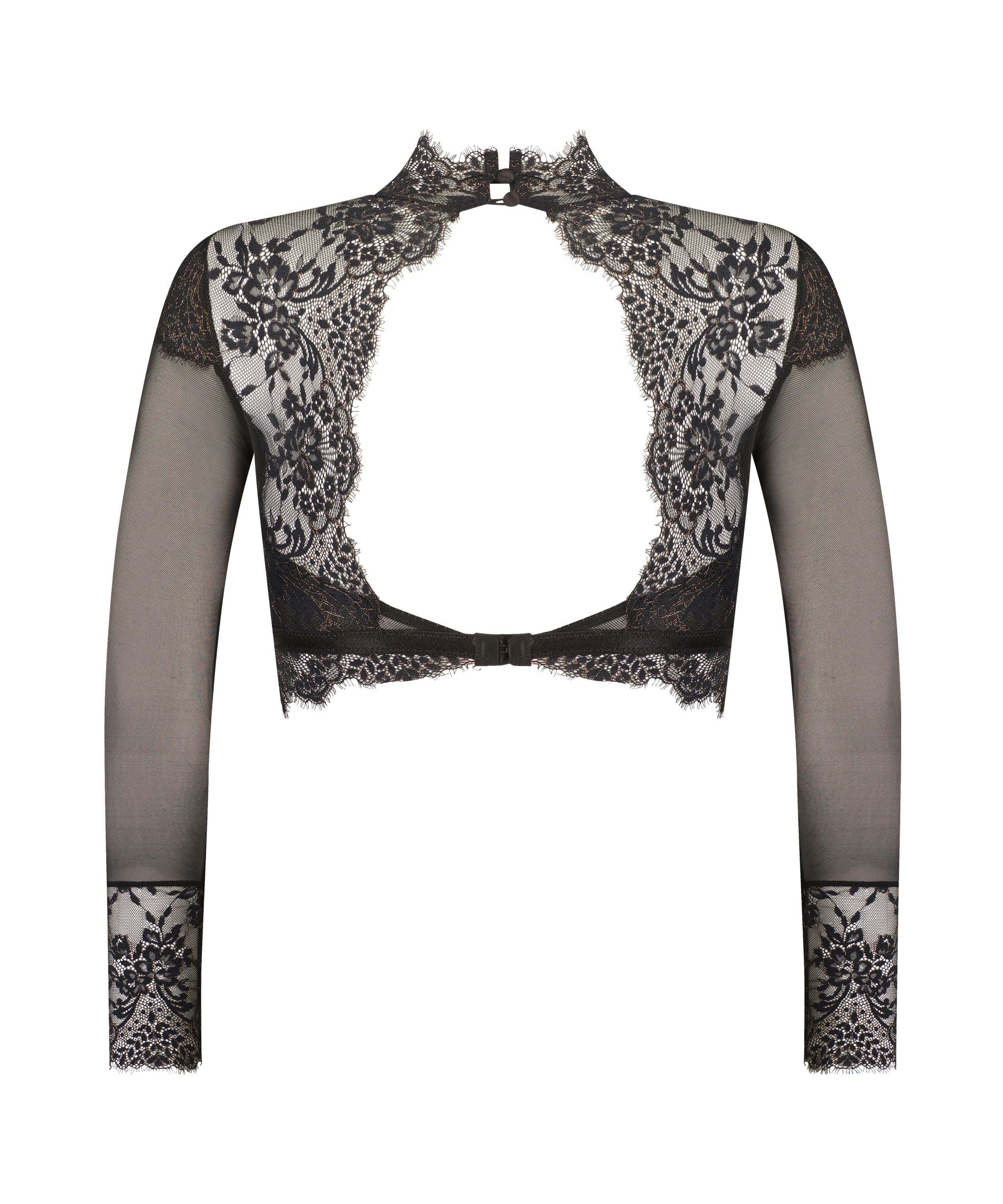 Bralette manga larga Cynthia, Negro, main