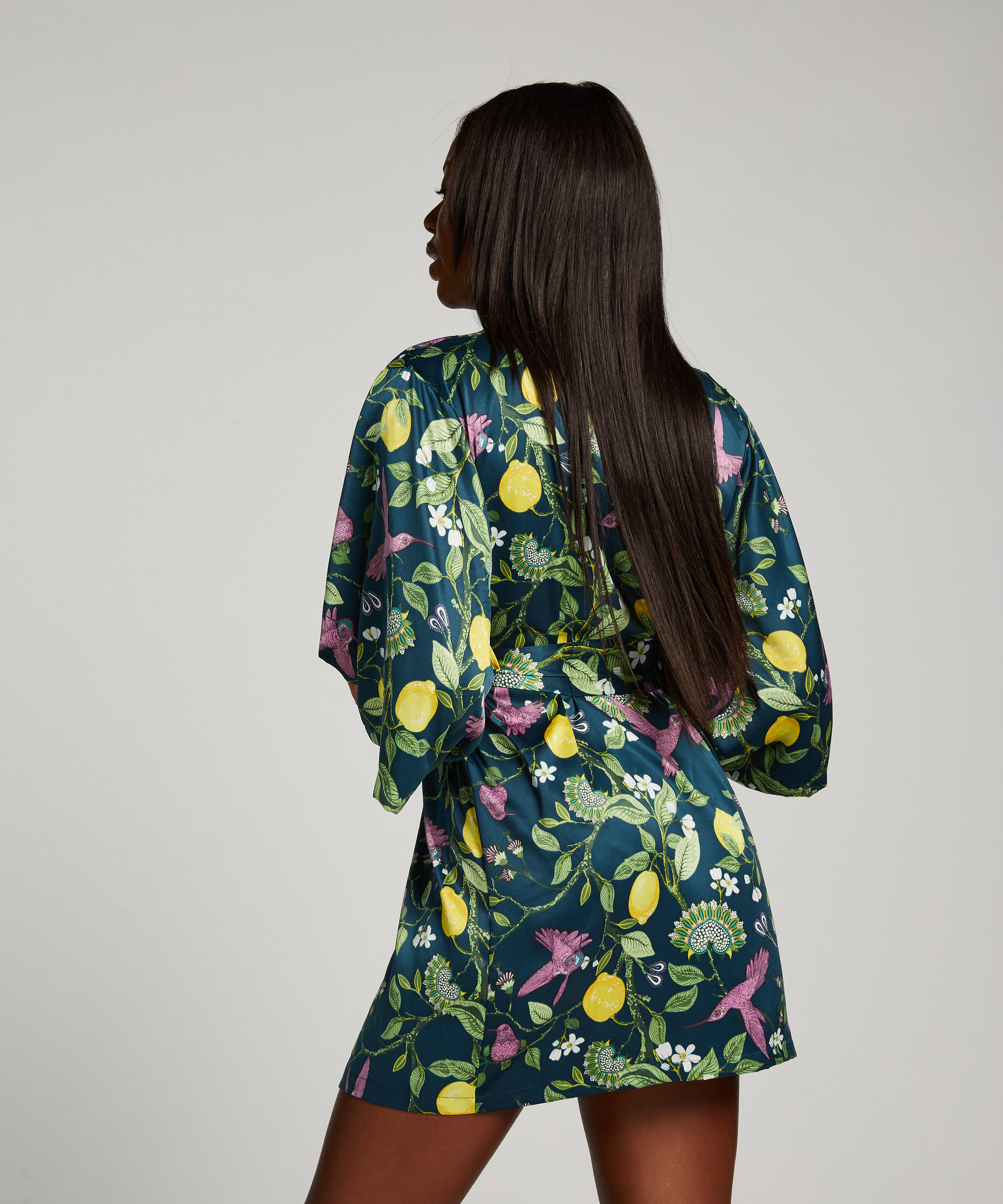 Kimono Satin, Azul, main