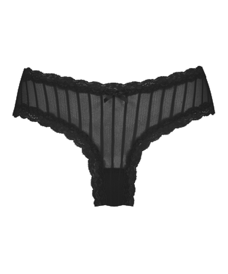 Brasile&ntilde;a en forma de V burn-out mesh, Negro