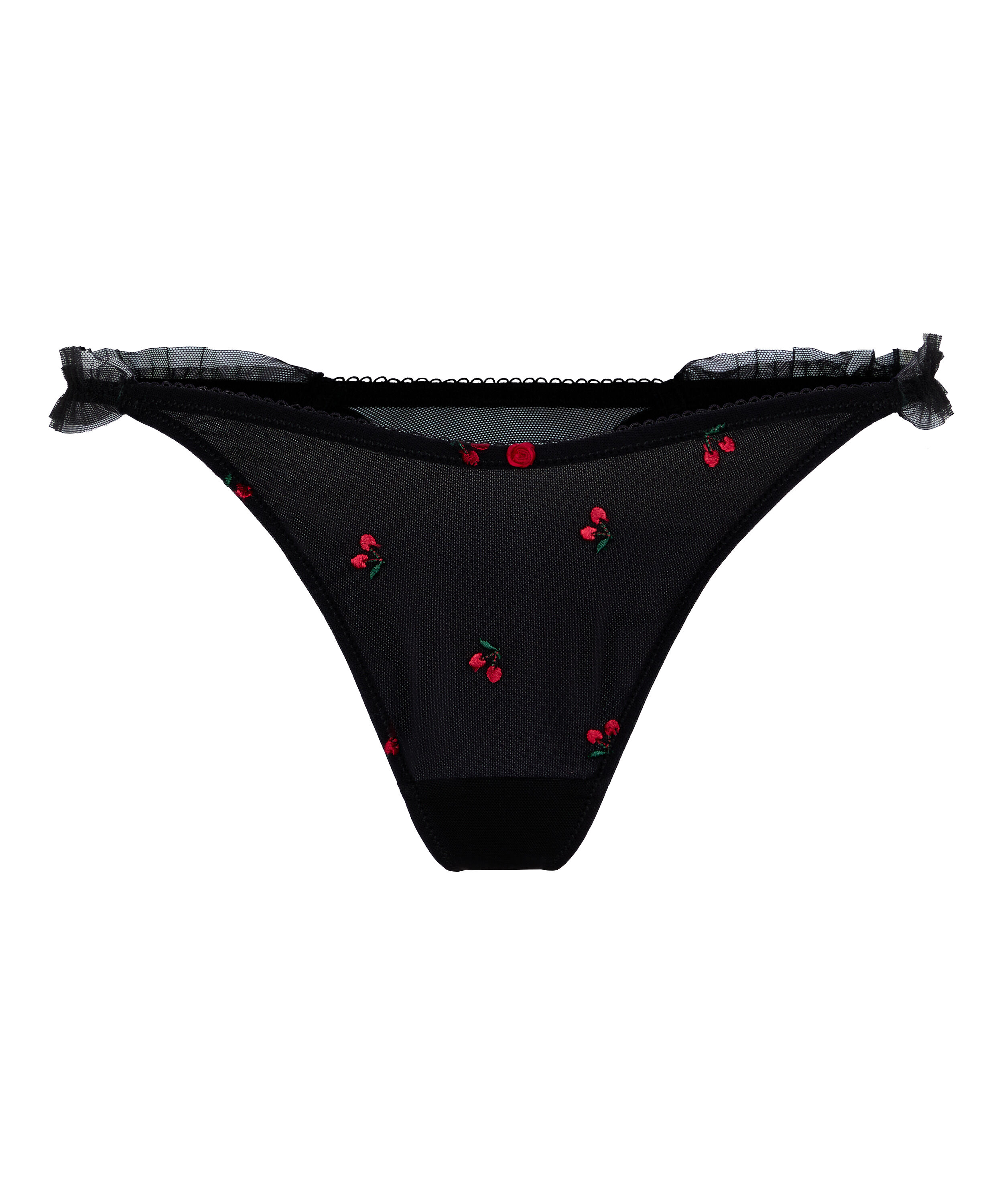 Tanga de corte alto Chelsey, Negro
