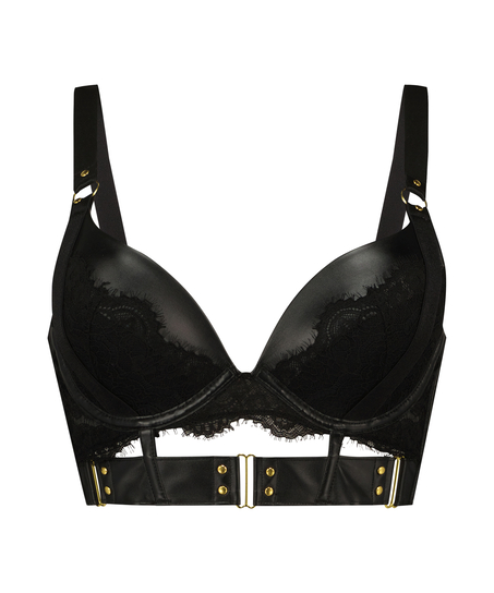 Sujetador longline de aros preformado push-up Occult, Negro
