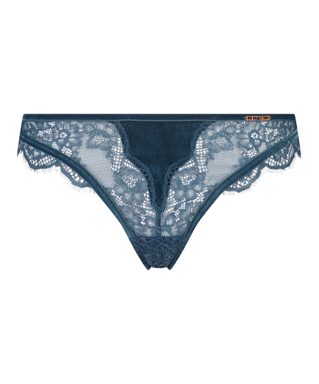 Tanga de tiro alto Janelle Curvy Lucy Hale, Azul