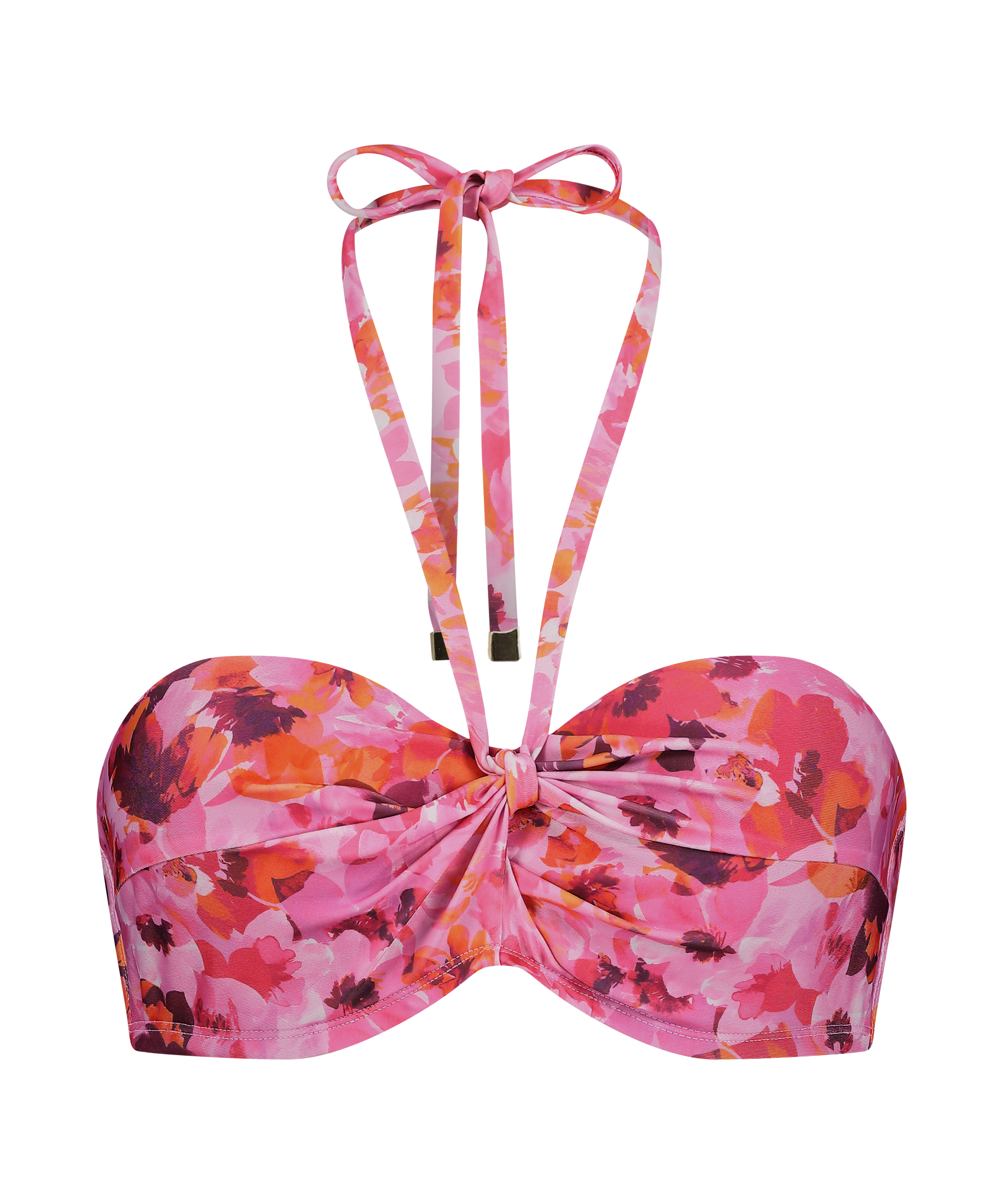 Top de bikini push-up Floral Copa A - E, Rosa, main