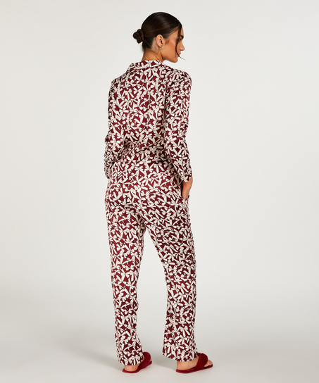 Chaqueta de manga larga y sat&eacute;n, Rojo