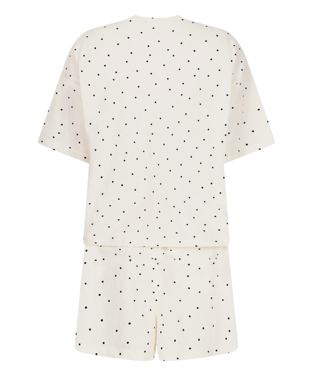 Pyjama Set Cotton Jersey Short, Blanco