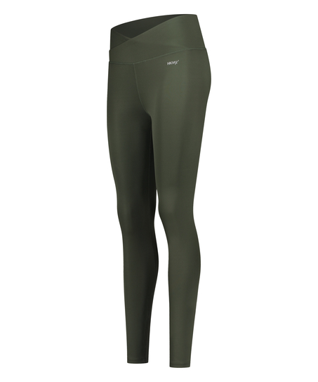 HKMX Leggings cruzados de talle alto, Verde