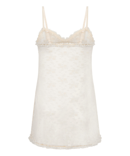 Vestido combinación Darcy de encaje integral, Blanco