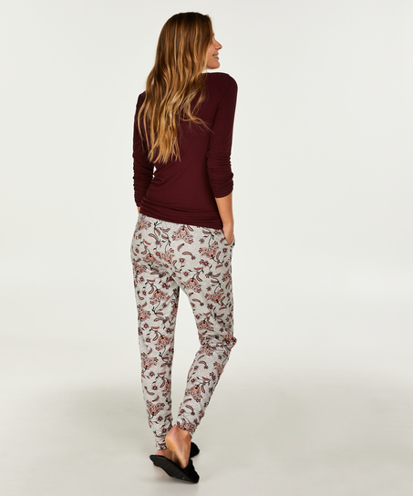 Pantal&oacute;n de pijama de manga corta corte holgado, Gris