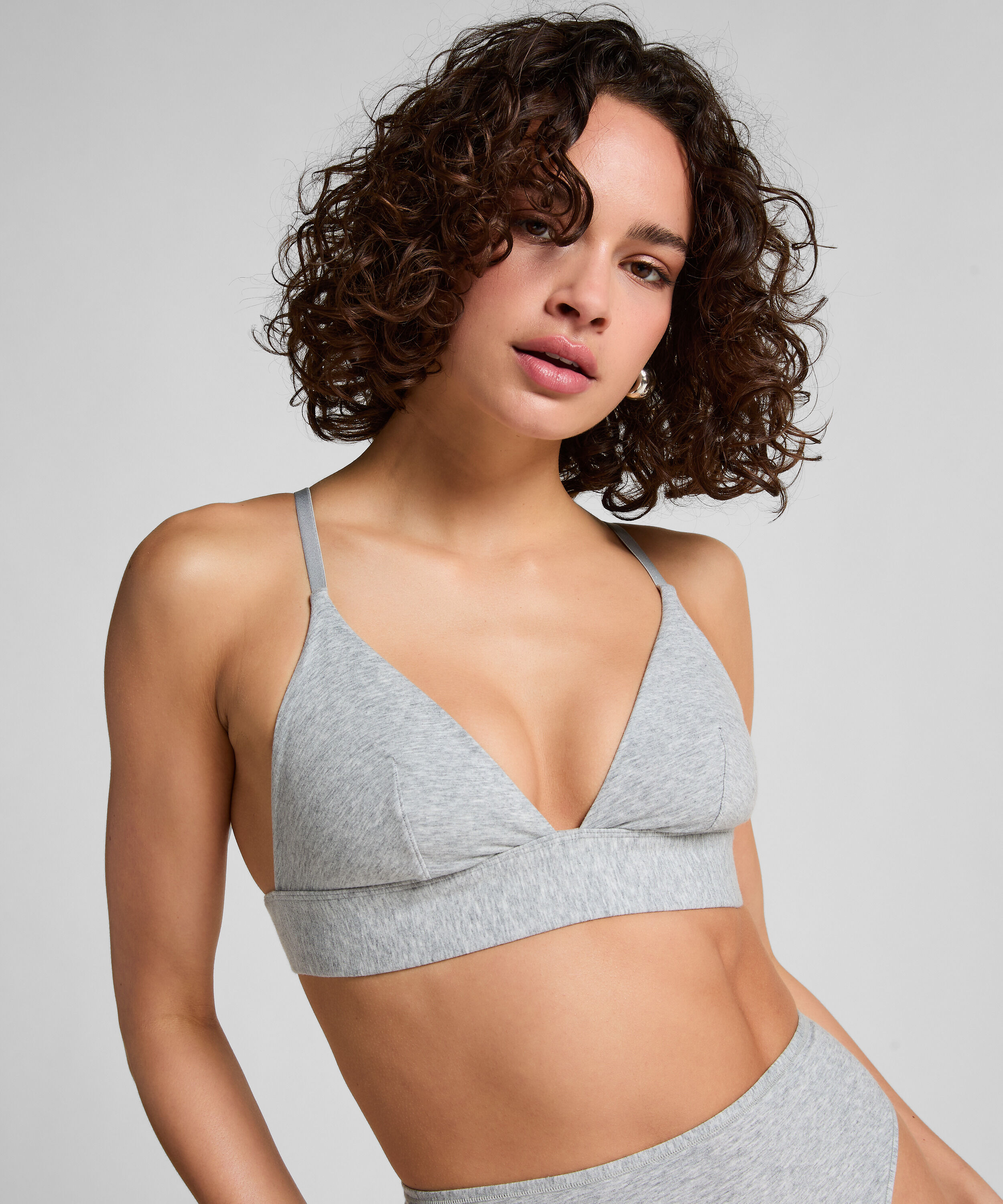 Bralette de algod&oacute;n, Gris