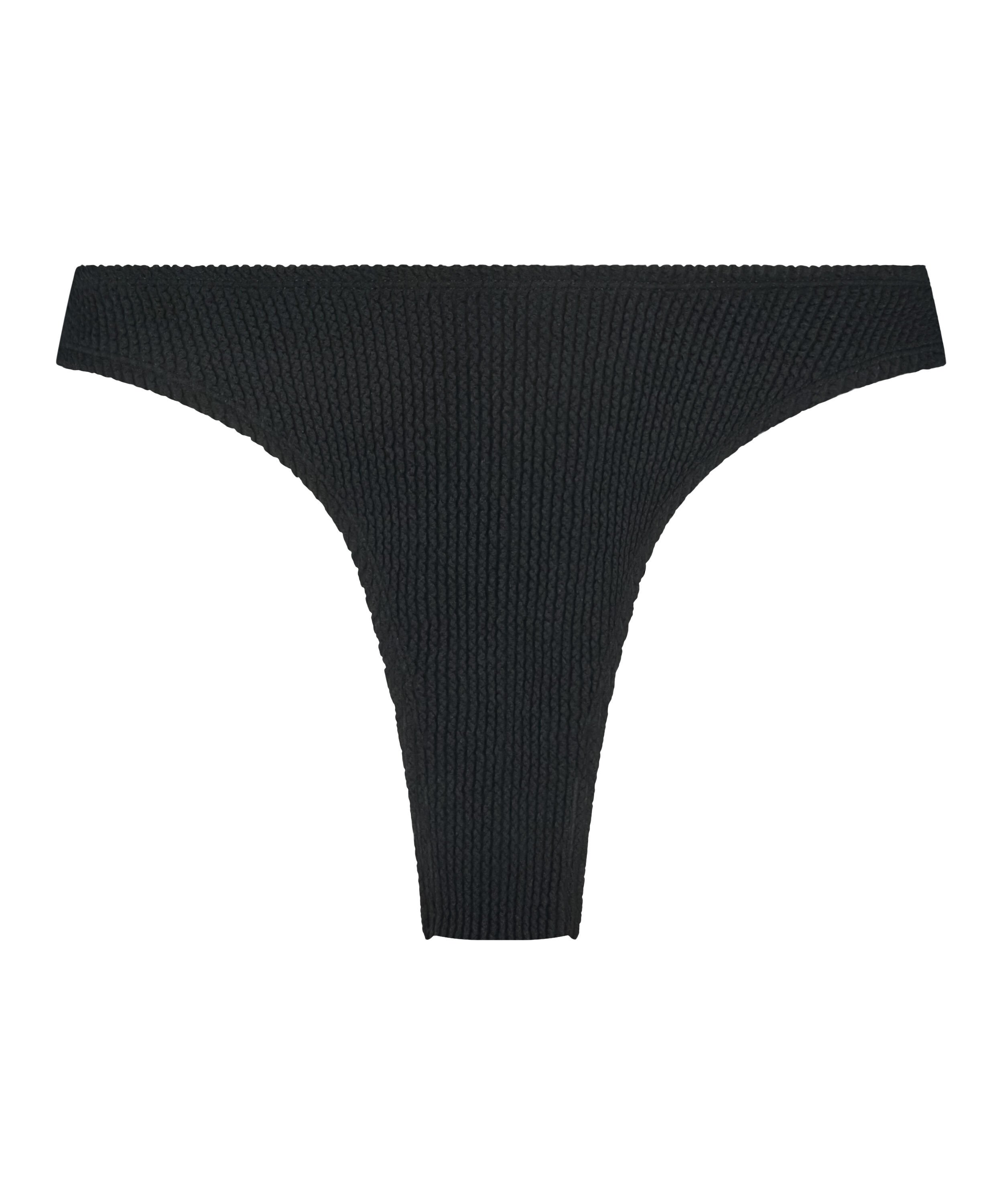 Braguita de Bikini de Corte Alto Crinkle, Negro