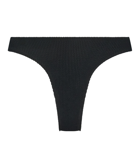 Braguita de Bikini de Corte Alto Crinkle, Negro