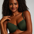 Top de bikini preformado de aros Scallop, Verde