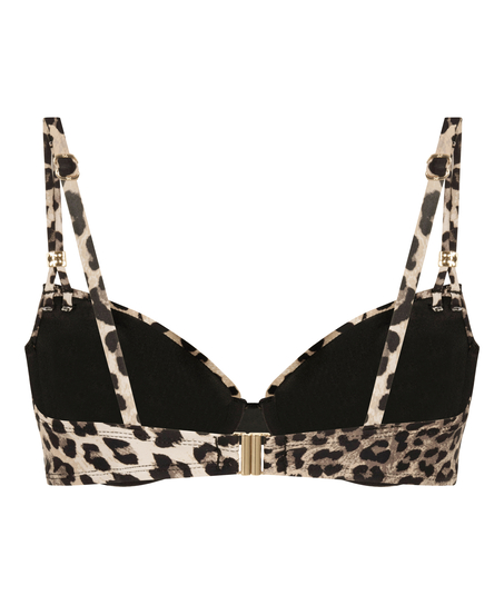 Top de bikini preformado de aros Animalia, Marrón