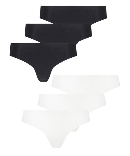 Lote de 6 tangas invisibles, Blanco