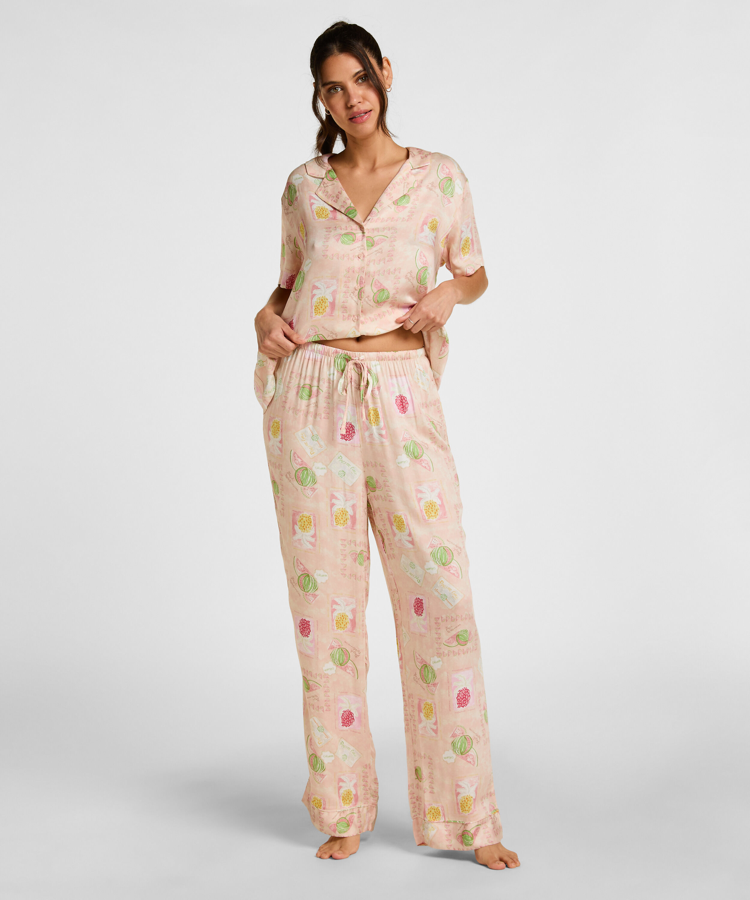 Pantalón de satén, Naranja Pantalón de satén, Naranja