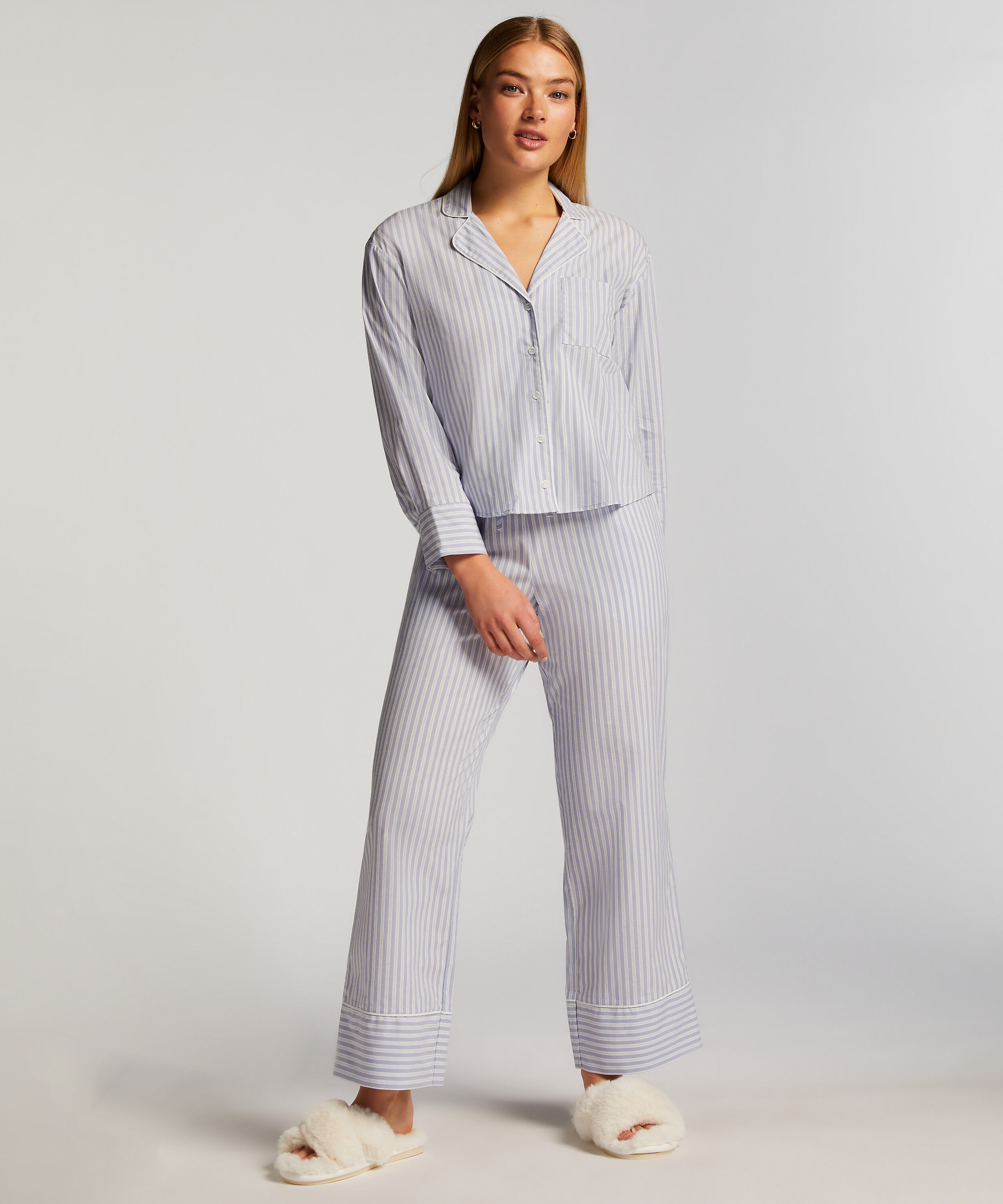 Pantalón de pijama de algodón, Azul