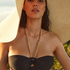 Top de bikini de aros preformado y sin tirantes Cuba Rebecca Mir, Negro
