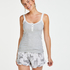 Singlet top cami rib lace, Gris