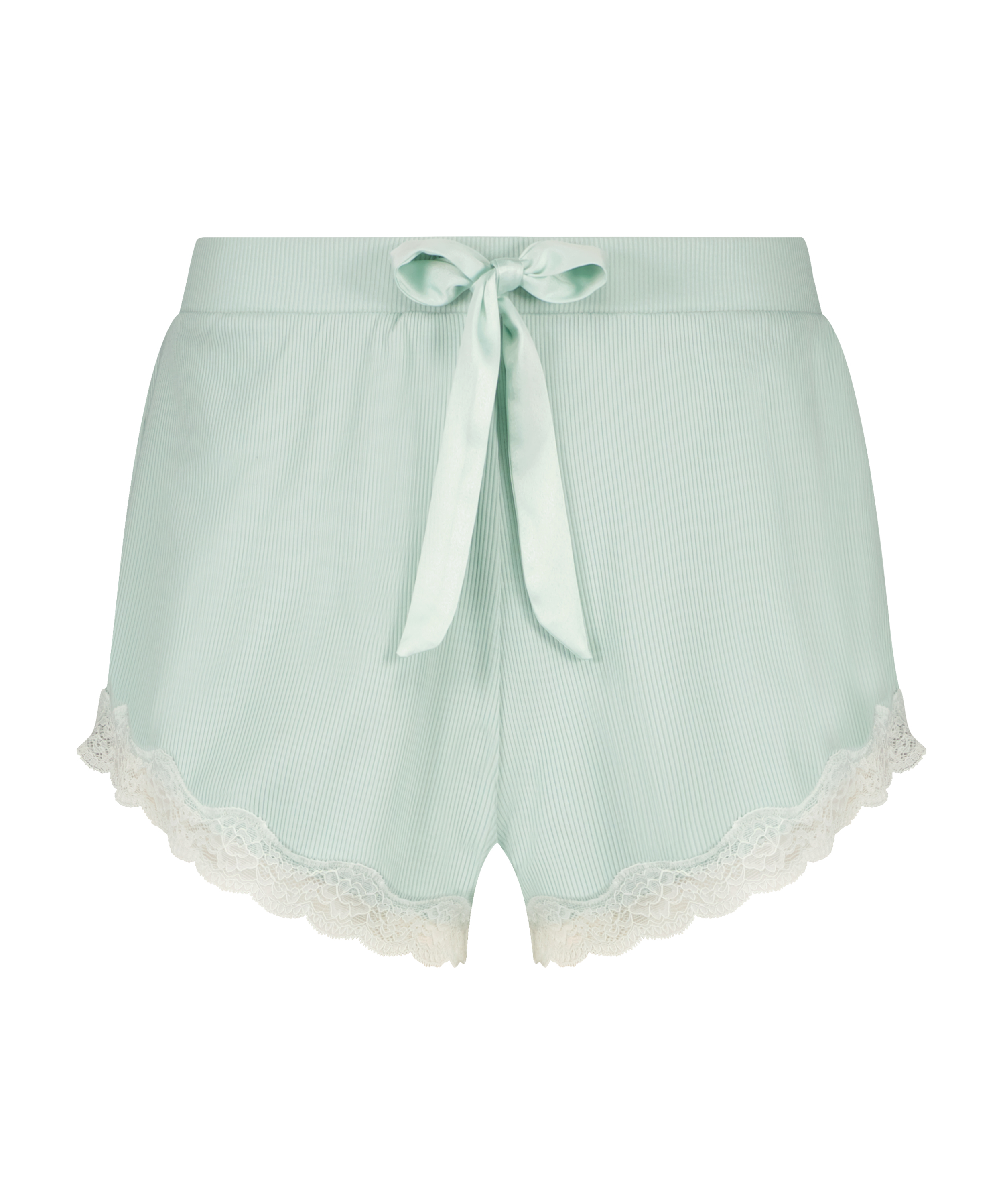 Shorts de canalé de encaje, Verde, main
