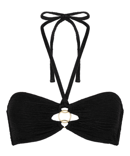 Top de bikini bandeau Bahamas, Negro