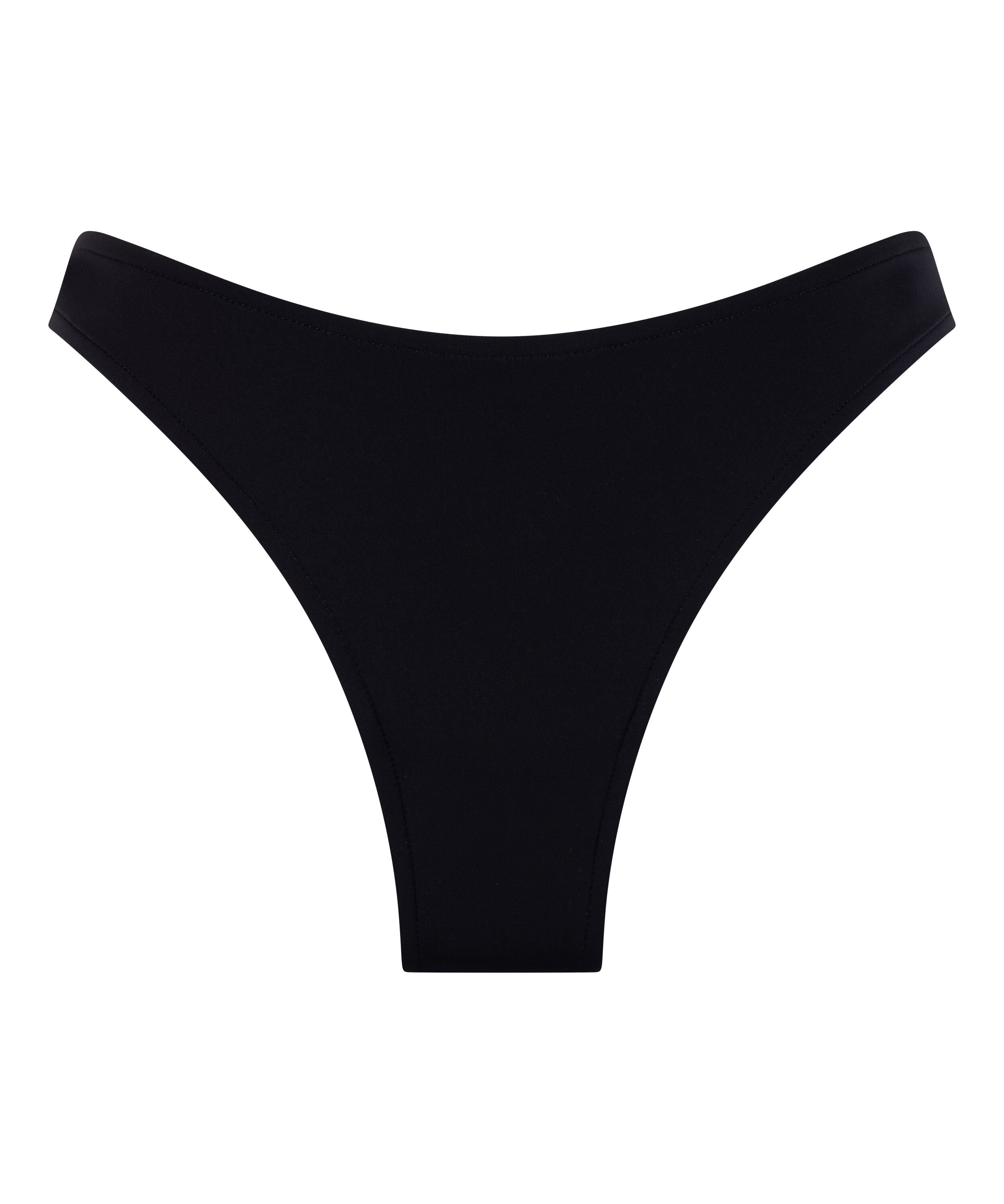 Braguita de bikini de tiro alto de neopreno, Negro