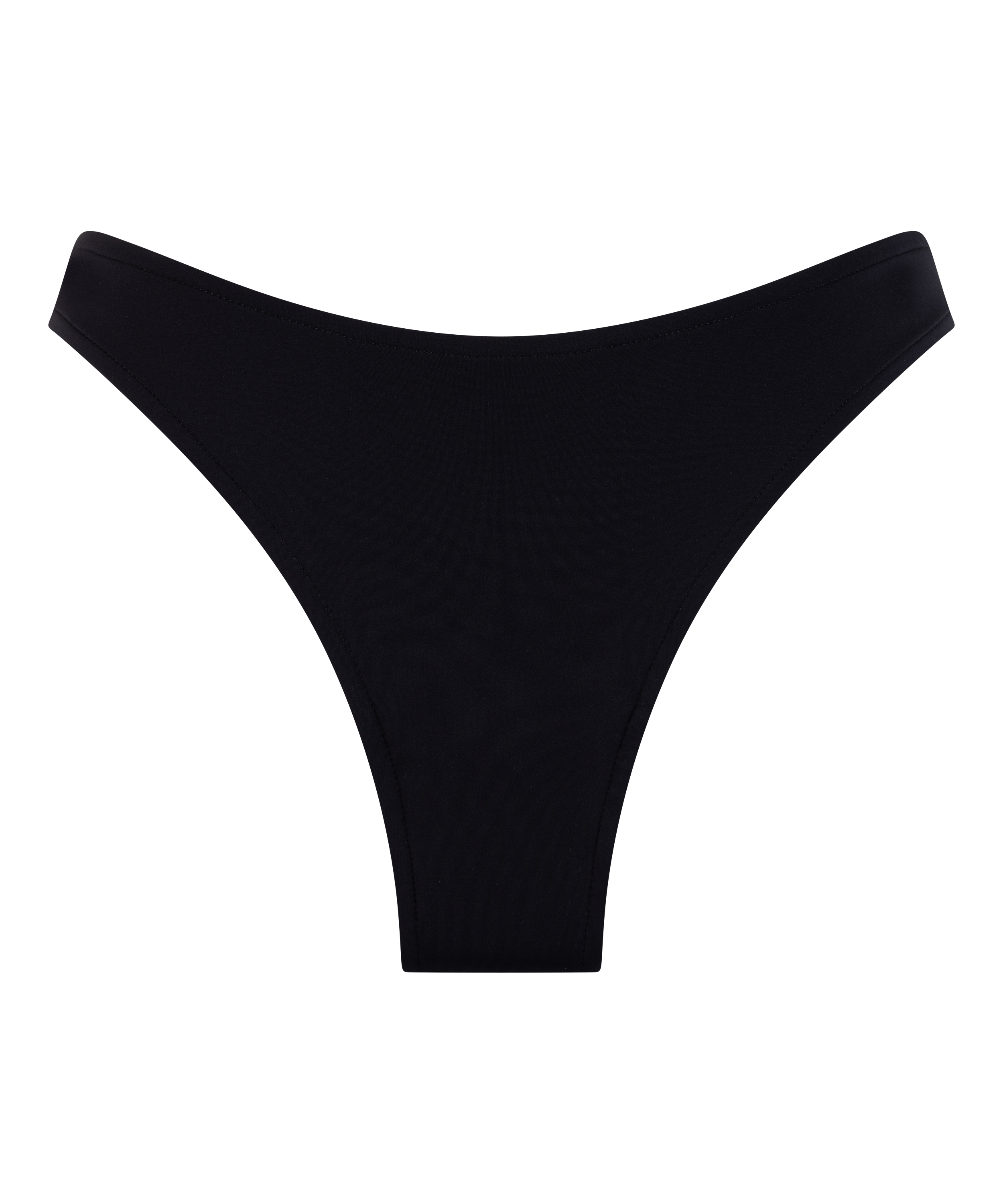 Braguita de bikini de tiro alto de neopreno, Negro, main