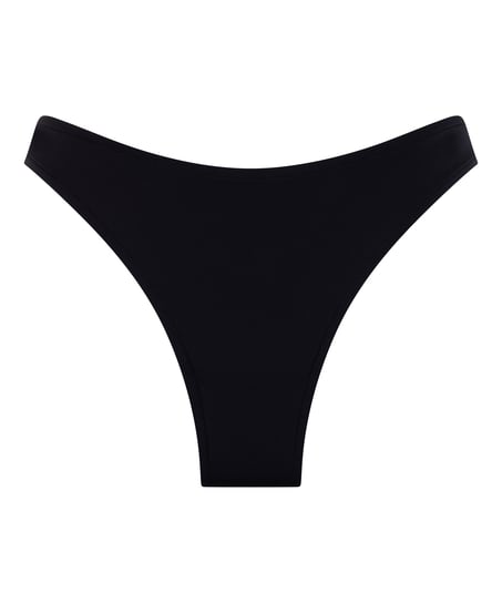 Braguita de bikini de tiro alto de neopreno, Negro