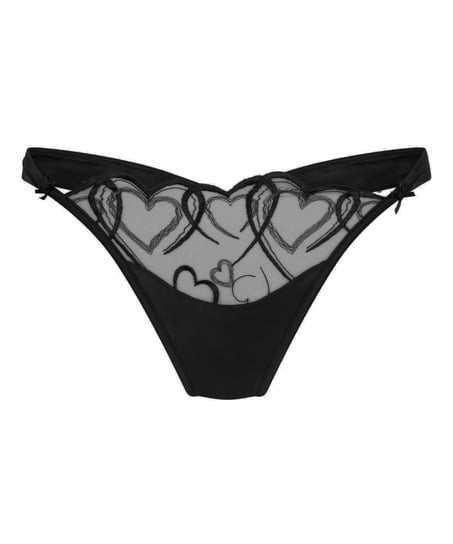Tanga de tiro alto Olivia, Negro