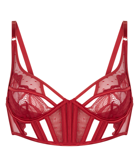 Sujetador de aros no preformado longline Billie, Rojo