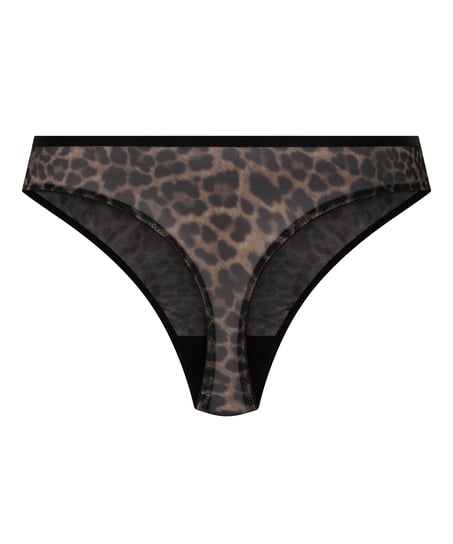 Tanga de tiro alto Tara de leopardo, Negro