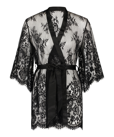 Kimono de encaje Isabelle, Negro