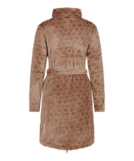 Albornoz Zip Fleece, Marrón