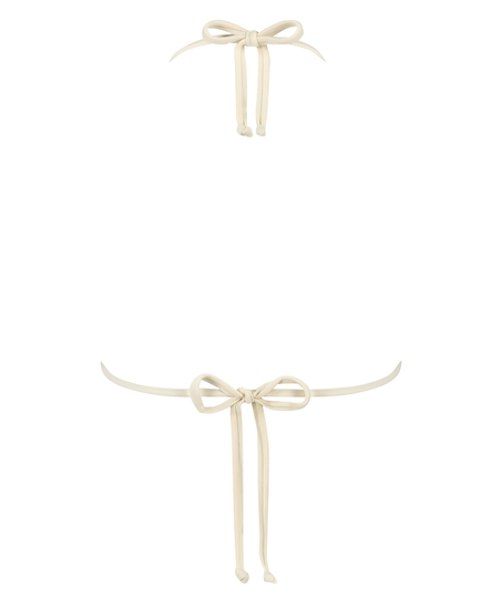 Top de bikini triángulo crochet, Blanco