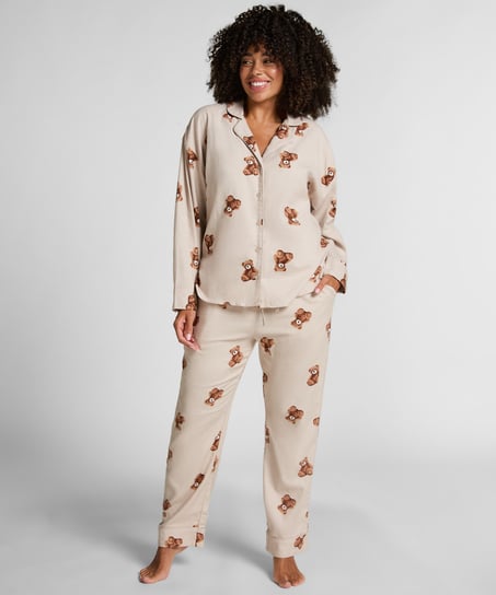 Chaqueta de franela de sarga de oso, Beige