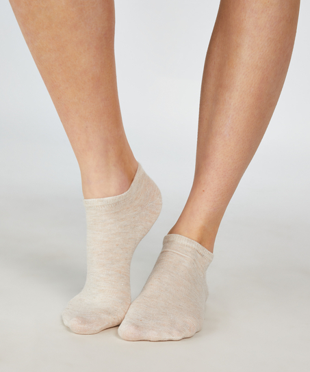 2 Pares Calcetines con un hilo de lurex, Amarillo