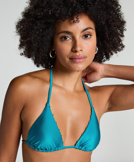 Top de bikini triangular Aqua, Verde