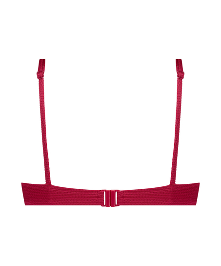 Top de bikini de aros no preformado Scallop, Rosa