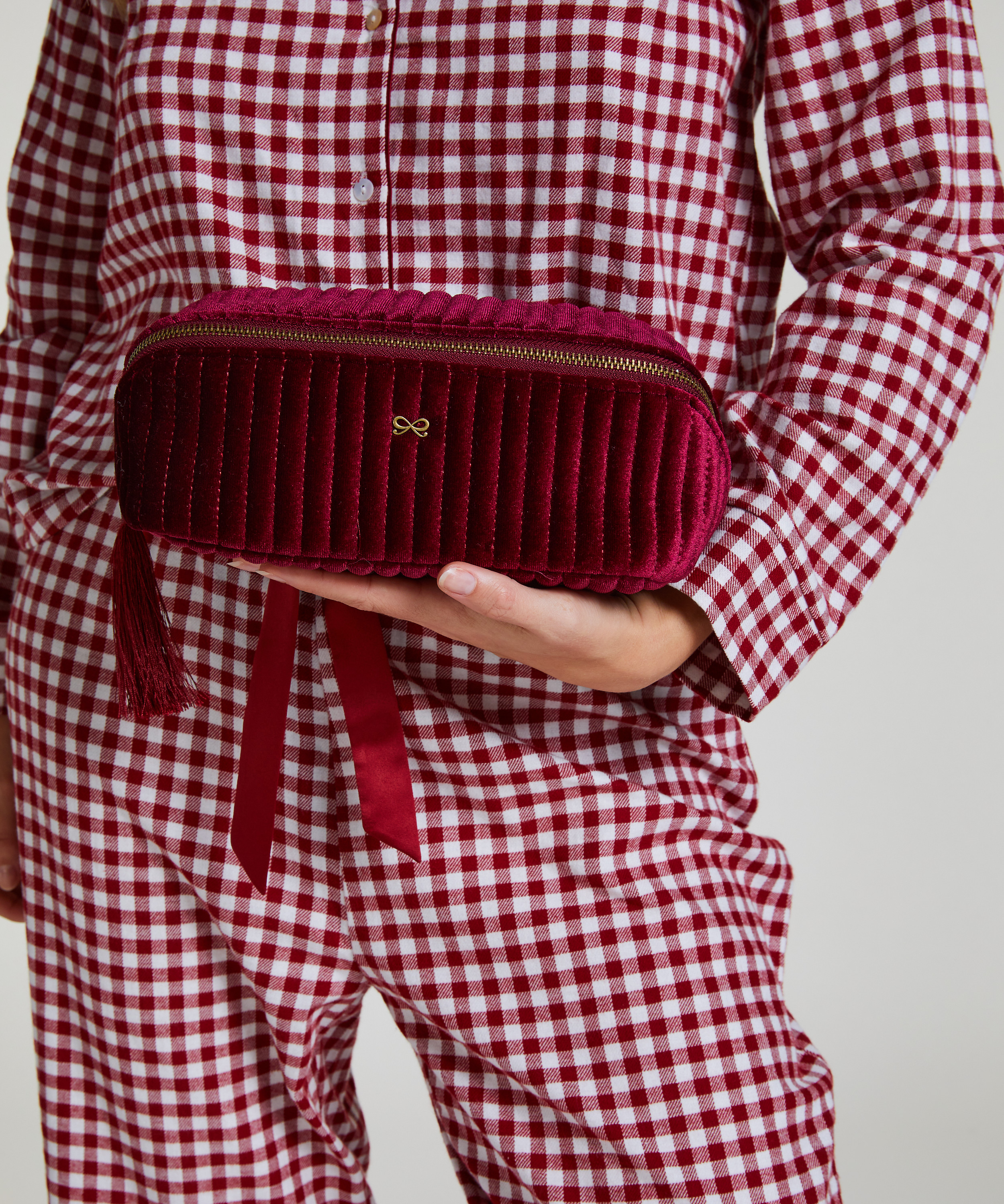 Neceser de maquillaje Velour, Rojo, main