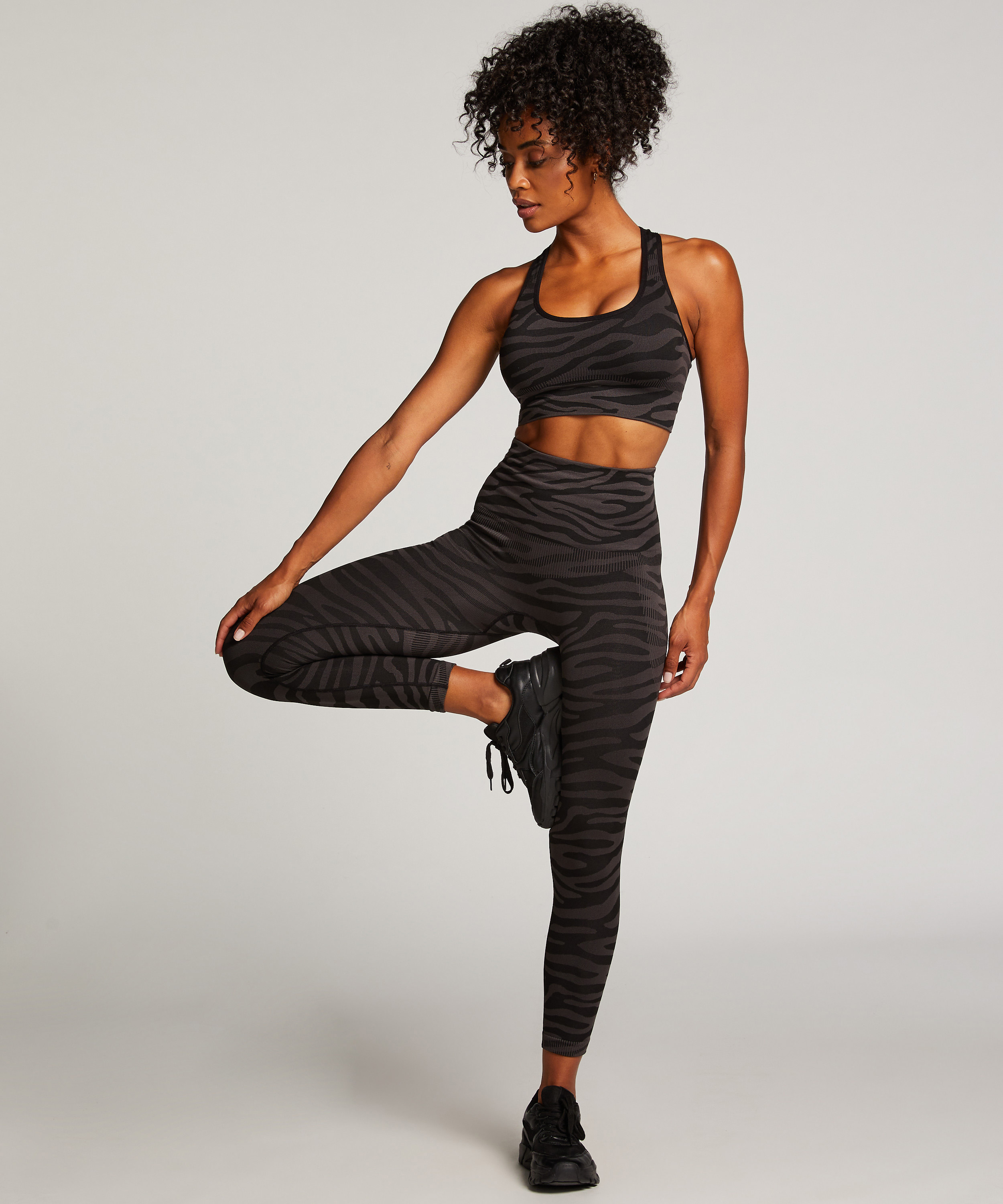 HKMX Leggings deportivos sin costuras y de cintura alta, Negro, main